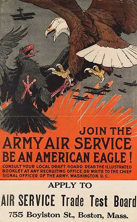 Charles Livingston Bull的“加入陆军航空服务。做一只美国鹰！”