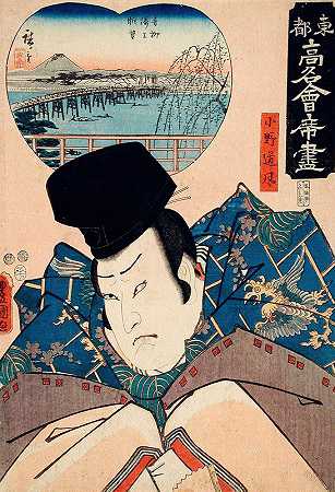 “从青木餐厅的上层俯瞰Utagawa Kunisada（Toyokuni III）的Ono no Michikaze”