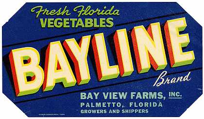 “Bayline品牌新鲜佛罗里达蔬菜标签”