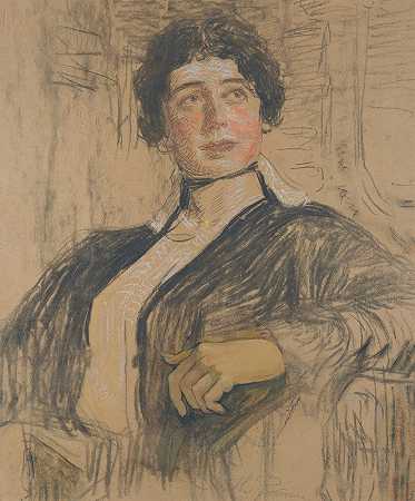 伊利亚·埃菲莫维奇·列宾的《维罗妮卡·阿贝格·韦雷夫金肖像》