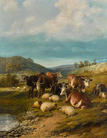 托马斯·西德尼·库珀的《浇水处的牛羊》