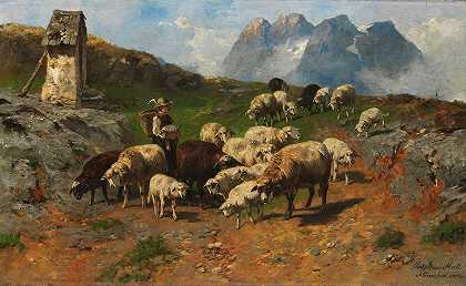 克里斯蒂安·弗里德里希·马里的《牧童与山上的羊》