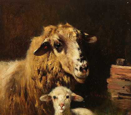 “Mutterschaft mit Lamm im Stall”奥托·格布勒著