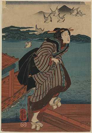《三桥无onna》作者：Utagawa Kuniyoshi