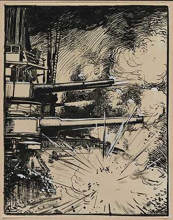 奥古斯特·路易斯·莱佩雷（Auguste Louis Lepère）在枪托上引爆炸弹