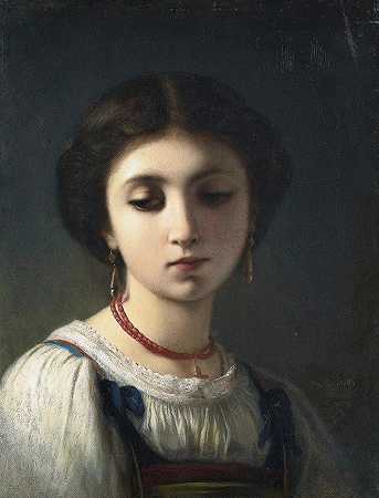 Charles Landelle的《意大利少女肖像》