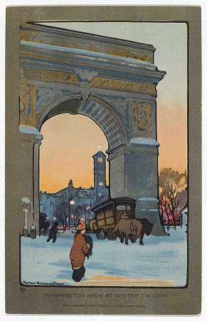 《冬日黄昏的华盛顿拱门》作者：Rachael Robinson Elmer