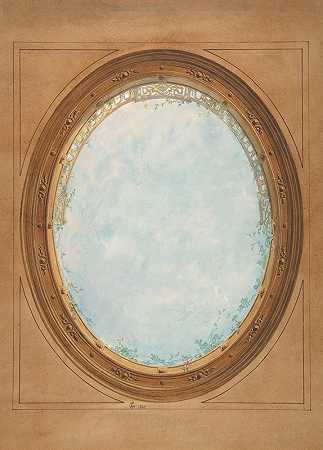 朱尔斯·爱德蒙德·查尔斯·拉查伊斯（Jules Edmond Charles Lachaise）的“带trompe l’oeil栏杆和天空的天花板设计”