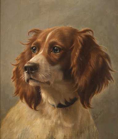 约翰内斯·克里斯蒂安·戴克（Johannes Christian Deiker）的《棕白色西班牙犬》