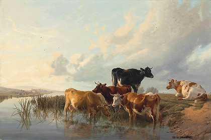 托马斯·西德尼·库珀的《河边的牛》