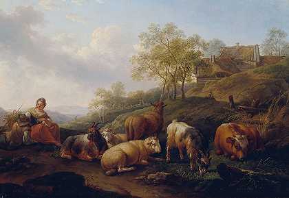 长老约瑟夫·鲁斯的《牧牛风景》