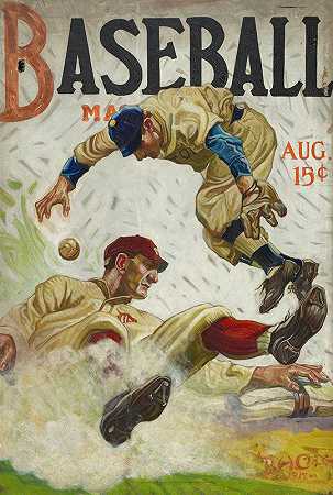 “棒球杂志封面，8月，本顿·亨德森·克拉克
