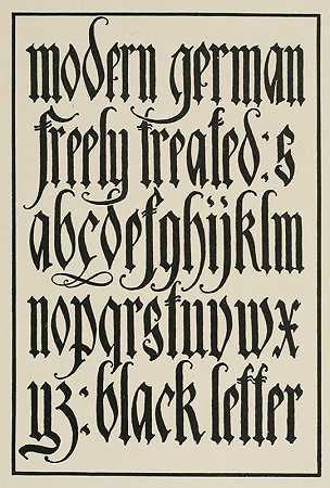 “现代德语黑体字，由Frank Chouteau Brown繁荣