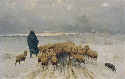 恩斯特·阿道夫·梅斯纳的《返乡牧羊人》