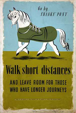 Jan Le Witt的《用香克斯小马走》。短途步行，为那些路程较长的人留出空间