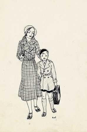 Miep de Feijter的《行走的女人和男孩》