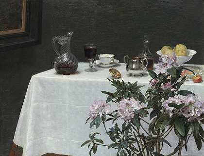 亨利·范丁·拉图尔的《静物，桌子的角落》