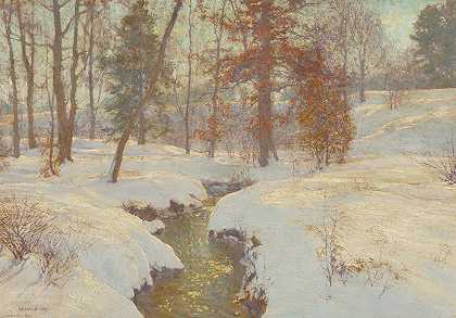 沃尔特·朗特·帕尔默的《冬天的橡树（十一月的雪）》