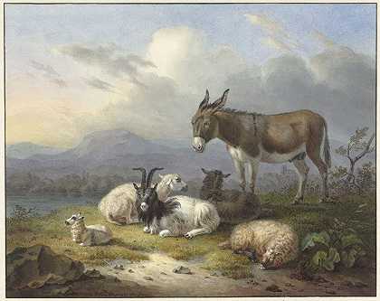 德克·范·奥斯特霍特的《驴、山羊和绵羊的风景》