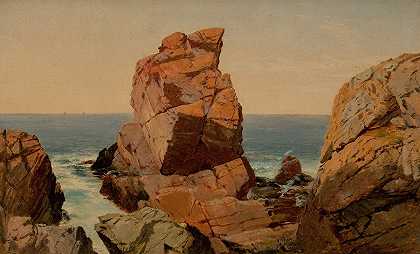 威廉·M·哈特的《海岸上的岩石》