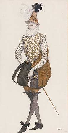“芭蕾舞剧《睡美人》中艾斯帕诺尔王子的服装设计”（Léon Bakst）