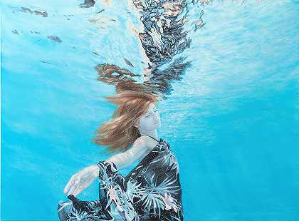 谢尔盖·皮斯库诺夫的《黑衣女孩。水下》