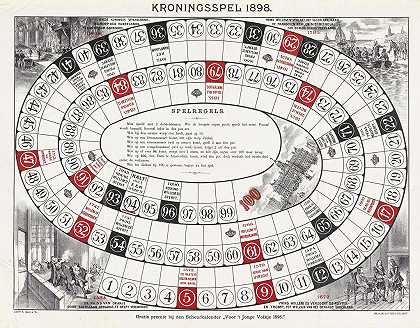 “Kroningspiel 1898。在撕裂日历上免费赠送”t junge volksje 1898