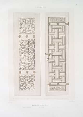 “阿拉伯花纹Sy-Saryeh清真寺门楣A百叶窗，门楣A橱柜（16世纪），作者：埃米尔·普里塞阿文内斯