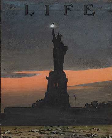 爱德华·文森特·布鲁尔的《夜晚的自由女神》