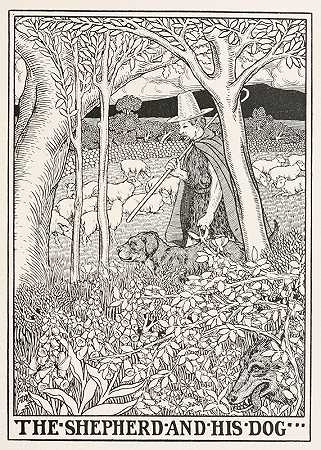 珀西·J·比林赫斯特的《牧羊人和他的狗》