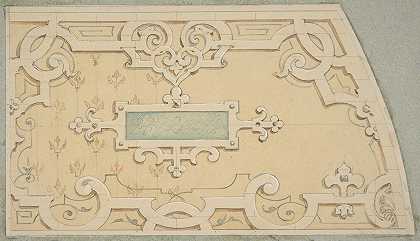 Jules Edmond Charles Lachaise的《M.de Machy（法国奥兹）的奥格农城堡楼梯装饰设计》