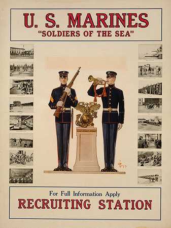 J.C.Leyendecker著《美国海军陆战队和海上士兵》