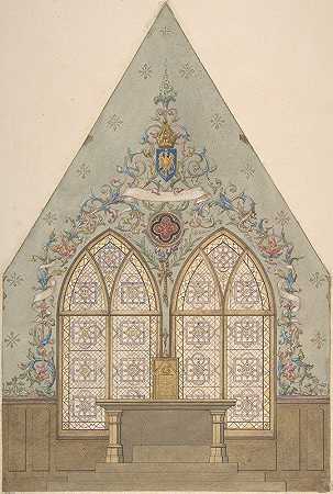 Jules Edmond Charles Lachaise的《法恩堡祭坛和教堂设计》