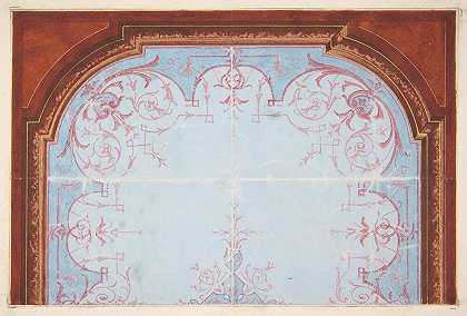 Jules Edmond Charles Lachaise绘制的彩绘天花板局部设计