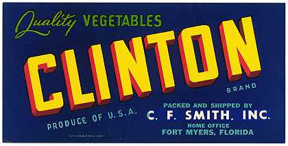 “克林顿品牌优质蔬菜标签”