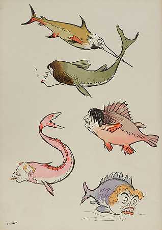“五条鱼，乔治·古尔萨特无法辨认的人物（SEM）