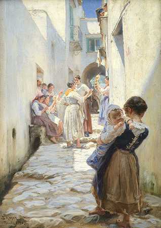 “意大利托雷洛的一条街”，作者：Peder Severin Krøyer