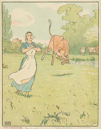 伦纳德·莱斯利·布鲁克（Leonard Leslie Brooke）的《挤奶女工和田里的奶牛》
