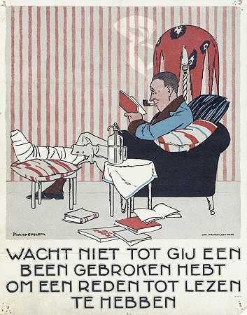 《坐在扶手椅上腿骨折的读书人》（Piet van der Hem著）