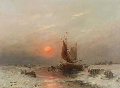 DésiréThomassin的《日落时渔民归来》