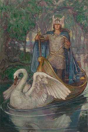 “罗亨格林，天鹅骑士，维奥莱特·奥克利的书封面