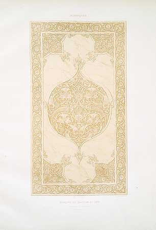 “阿拉伯花纹Qaoum El-Dyn清真寺大理石面板（18世纪），作者：Emile Prisse Avennes