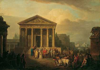 《罗马神庙前的祭祀》，文森兹·费舍尔著