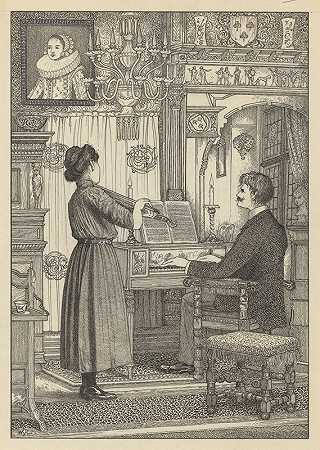 威廉·波托斯的“Musikerende man en vrouw”