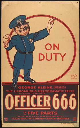 在执勤时，乔治·克莱恩（George Kleine）将奥古斯丁·麦克休（Augustine McHugh），H.C.Miner Litho Co.的666警官，以五个部分呈现了这场闹剧。