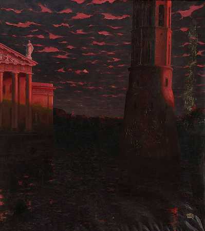“维尔纽斯-大教堂钟楼”，作者：Kazimierz Stabrowski