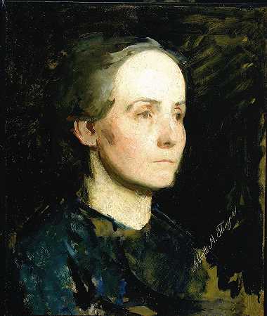 阿博特·汉德森·塞耶的《女人的肖像》（格特鲁德·布洛德小姐）