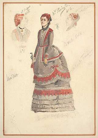 珀西·安德森（Percy Anderson）为“斯托宁顿夫人”设计的第一幕和第三幕服装