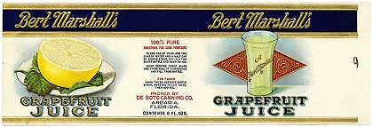 “伯特·马歇尔的无名氏葡萄柚汁标签”