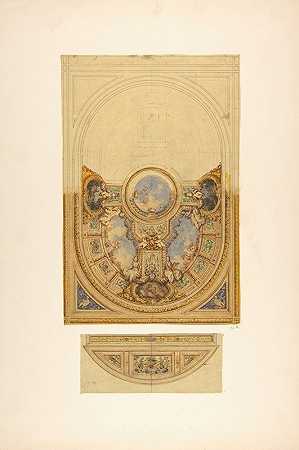 朱尔斯·爱德蒙德·查尔斯·拉查伊斯（Jules Edmond Charles Lachaise）设计了一个椭圆形天花板，上面装饰着布蒂和花环